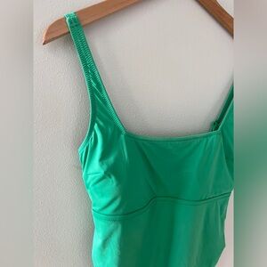 Gap Maternity Recycled Square Neck One-Piece Swimsuit in Parrot Green
